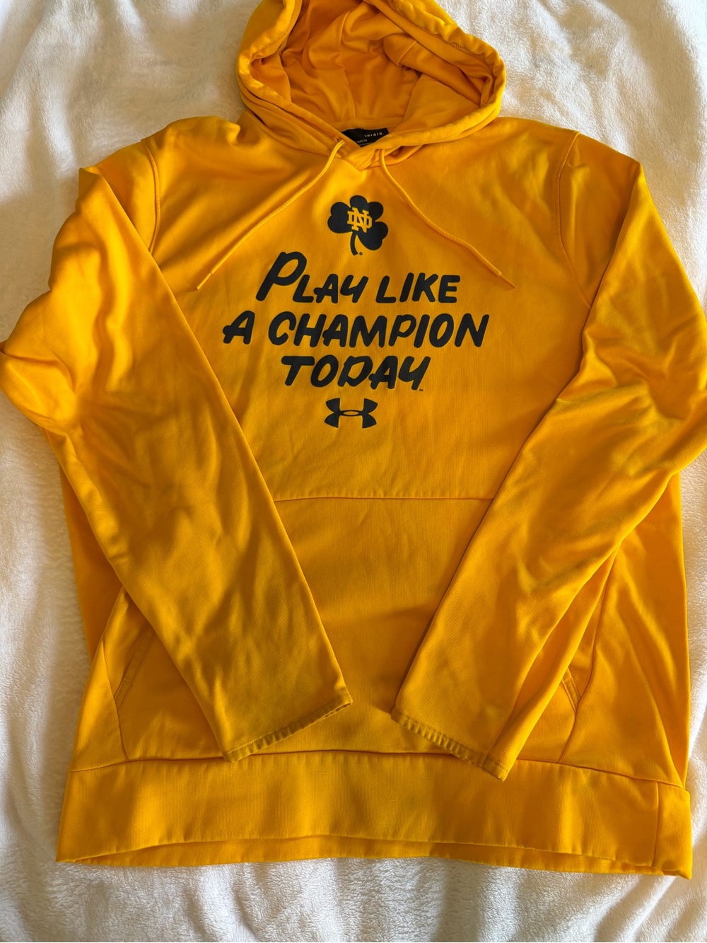 Under Armour Yellow 'Play Like a Champion Today' Hoodie
